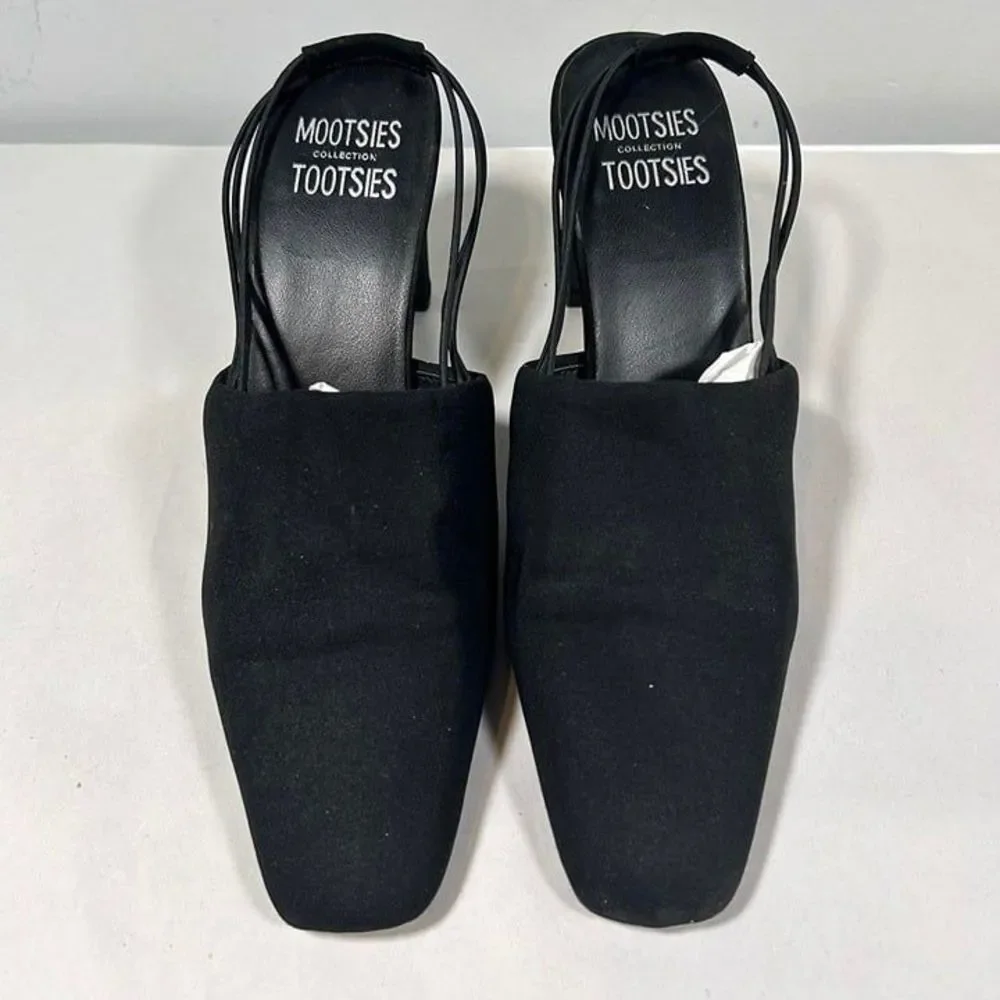 Mootsies‎ Tootsies Keena Sling Back Heels Womens 8.5 Black